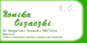 monika oszaczki business card